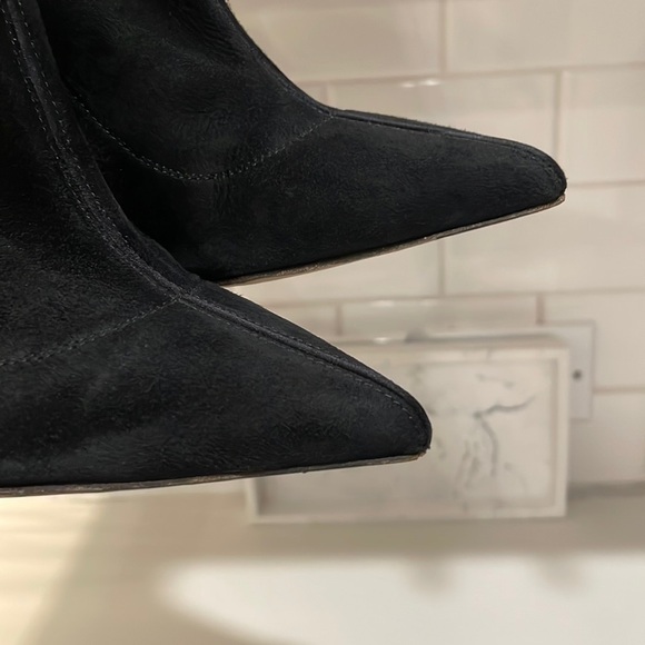 Sergio Rossi Black Suede Crystal Boots Size 37 - Picture 9 of 16